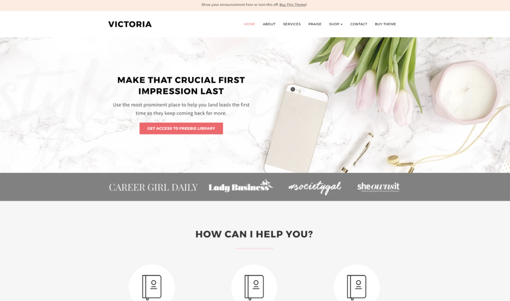 Victoria by BluChic - The Top WordPress Themes for Bloggers & Creatives - copyuncorked.com