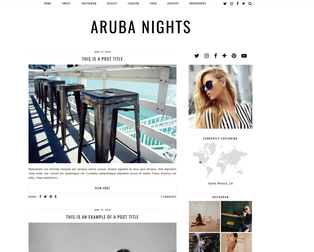 Aruba Nights Theme - Top WordPress Themes - copyuncorked.com